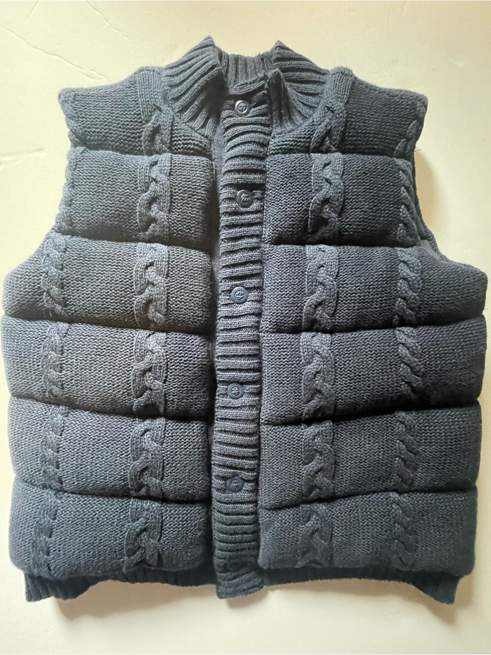 Janie and Jack Quilted Cable-Knit Vest - Charcoal Gray